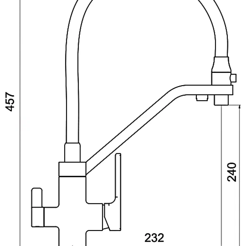 G 4317-6 Смеситель для кухни руч.бок подключ.под фильтр Чёрный